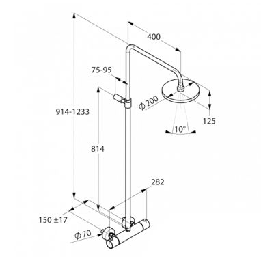 KLUDI Душевая система термостатическая настенная A-Qa Mono Shower System (6608105-00)