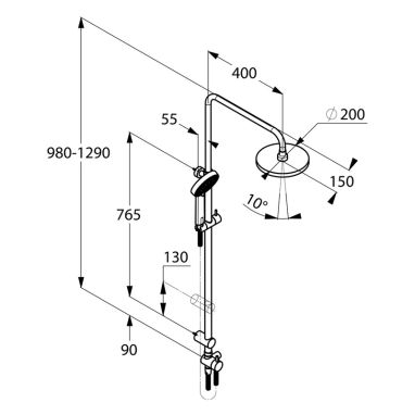 KLUDI Душевая система настенная A-Qa Dual Shower System (6609105-00)