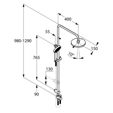KLUDI Душевая система настенная A-Qa Dual Shower System (6619205-00)