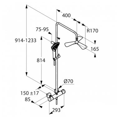 KLUDI Душевая система термостатическая настенная Fizz Dual Shower System (6709605-00)