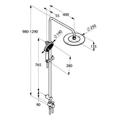 KLUDI Душевая система настенная Freshline Dual Shower System (6709005-00)