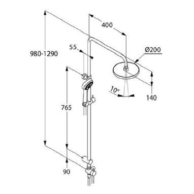 KLUDI Душевая система настенная Logo Dual Shower System 3S (6809105-00)