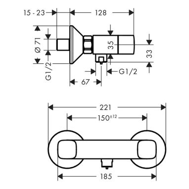 HANSGROHE Смеситель для душа двухвентильный Logis (71263000)