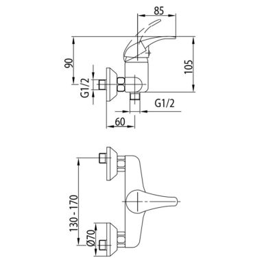 ARMATURA Смеситель для душа однорычажный Nefryt Satin 506-010-04