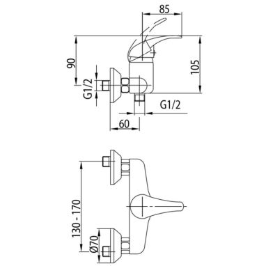 ARMATURA Смеситель для душа однорычажный Nefryt Satin 506-510-04