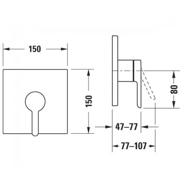 DURAVIT Смеситель для душа однорычажный скрытого монтажа C.1 (C14210009010)