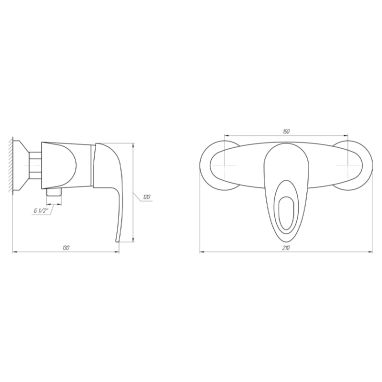 GLOBUS LUX Смеситель для душа однорычажный Smart GLSM-0105N