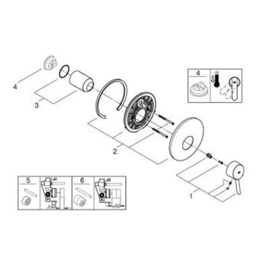GROHE Внешняя часть смесителя однорычажного для душа CONCETTO (19345001)