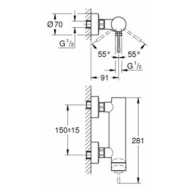 GROHE Смеситель для душа однорычажный Essence New (33636001)