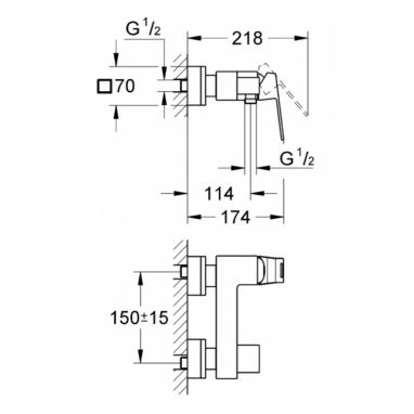 GROHE Смеситель для душа однорычажный Eurocube (23145000)