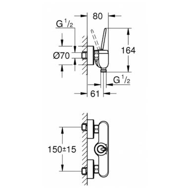GROHE Смеситель для душа однорычажный Eurodisc Joy (23430000)