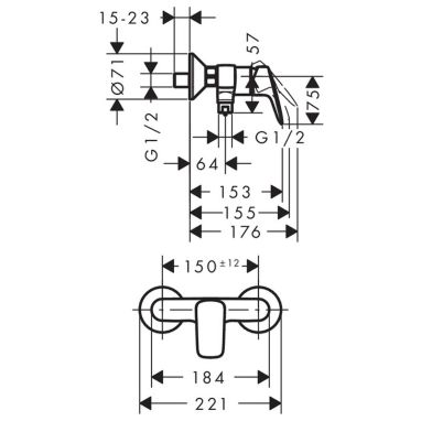 HANSGROHE Смеситель для душа однорычажный Logis (71601000)