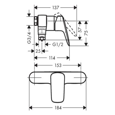HANSGROHE Смеситель для душа однорычажный Logis (71630000)