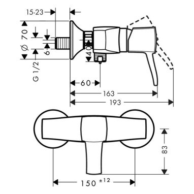 HANSGROHE Смеситель для душа однорычажный Metropol Classic (31360090)