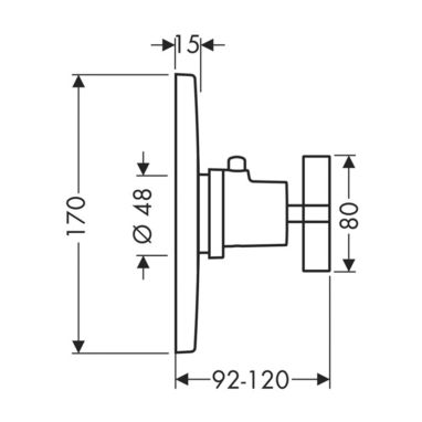 AXOR Внешняя часть смесителя термостатического для душа Citterio (39716000)