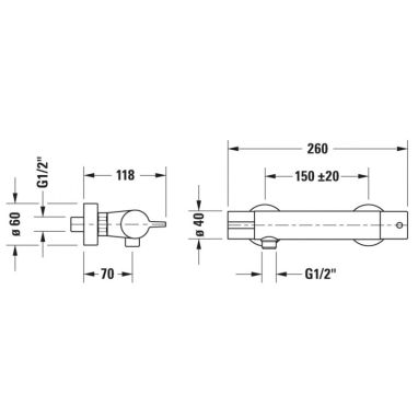 DURAVIT Смеситель термостатический для душа B.1 (B14220000010)