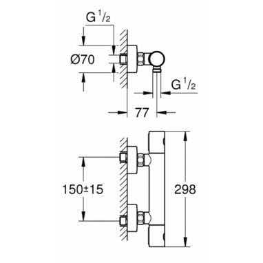 GROHE Смеситель термостатический для душа Grohtherm 1000 (34065002)