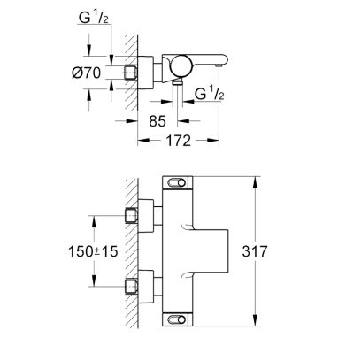 GROHE Смеситель термостатический для ванны Grohtherm 2000 (34464001)