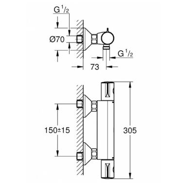 GROHE Смеситель термостатический для душа Grohtherm 800 (34558000)