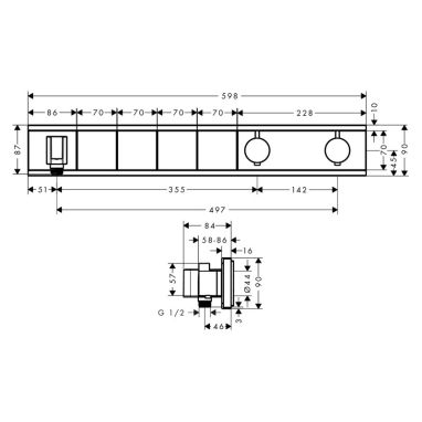 HANSGROHE Внешняя часть смесителя термостатического для душа RainSelect (15357600)