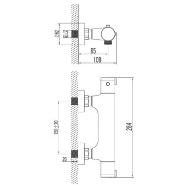 IMPRESE Смеситель термостатический для душа Centrum (15400)
