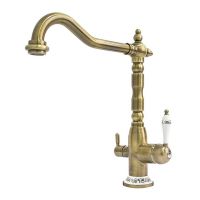 FABIANO Смеситель для кухни на две воды двухрычажный FKM 31.4 Brass-Antique (8231.403.0140)