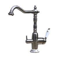 FABIANO Смеситель для кухни на две воды двухрычажный FKM 31.4 Inox-Antique (8231.403.0328)
