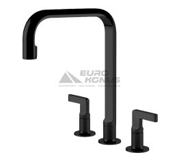 GESSI Смеситель для кухни двухвентильный скрытого монтажа Inciso черный (58701-706)
