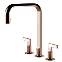 GESSI Смеситель для кухни двухвентильный скрытого монтажа Inciso медь брашированная (58701-708)
