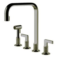 GESSI Смеситель для кухни двухвентильный скрытого монтажа Inciso нержавеющая сталь (58703-149)