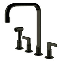 GESSI Смеситель для кухни двухвентильный скрытого монтажа Inciso черный брашированный (58703-707)
