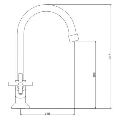 KRONER Смеситель для кухни двухвентильный KRM Aller-C030 (CV012064)