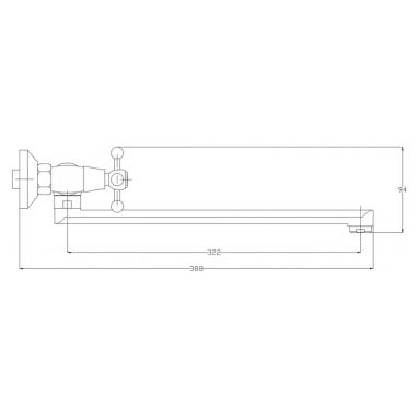 KRONER Смеситель для кухни двухвентильный KRM Rhein-C040 (CV014916)