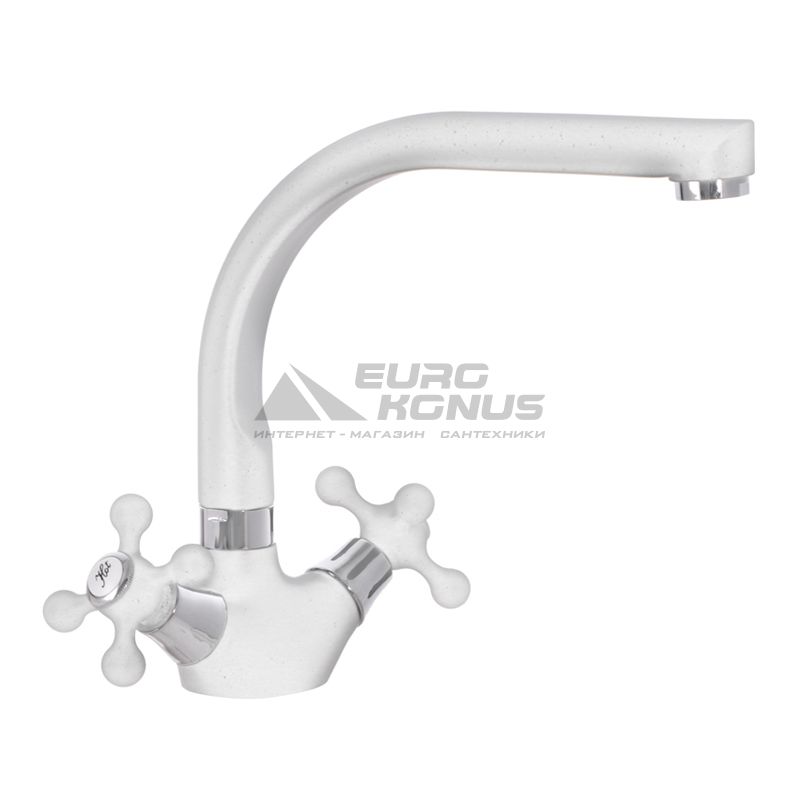 MIXXUS Смеситель для кухни двухвентильный Color 273 White гайка (MI2760)