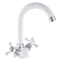 MIXXUS Смеситель для кухни двухвентильный Omega 275 White гайка (MI2767)