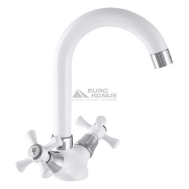 MIXXUS Смеситель для кухни двухвентильный Omega 275 White гайка (MI2767)