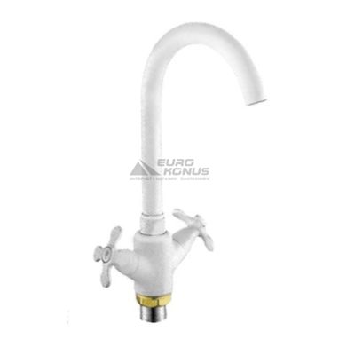 ZERIX Смеситель для кухни двухвентильный Z41313-7 White (ZX0364)