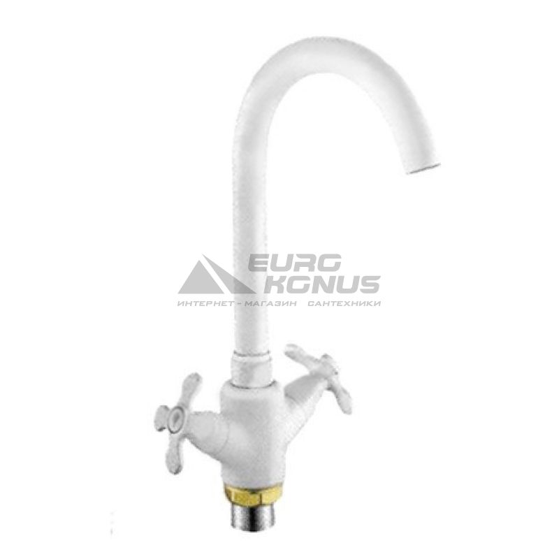 ZERIX Смеситель для кухни двухвентильный Z41313-7 White (ZX0364)