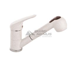 ALVEUS Смеситель для кухни однорычажный с выносным шлангом AM20-PS A11 arctic (1056038)