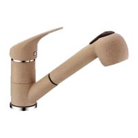 ALVEUS Смеситель для кухни однорычажный с выносным шлангом AM20-PS A51 beige (1067327)