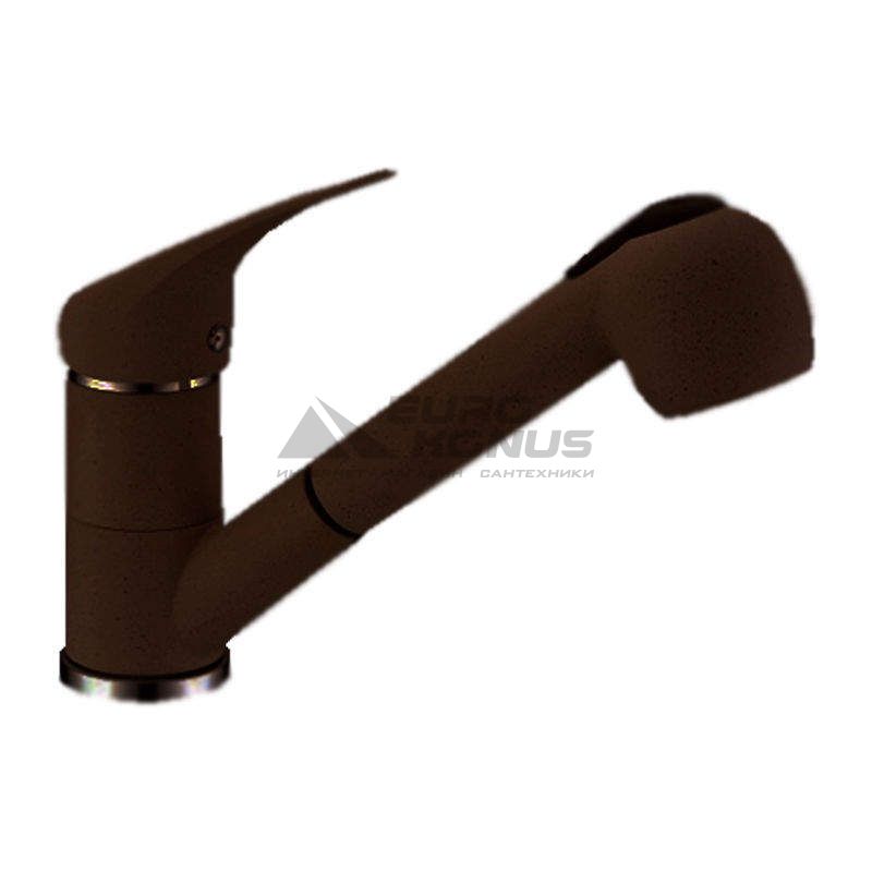 ALVEUS Смеситель для кухни однорычажный с выносным шлангом AM20-PS A57М espresso-m (1088943)