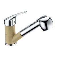 ALVEUS Смеситель для кухни однорычажный с выносным шлангом AM40-PS A51-CHR beige (1070163)