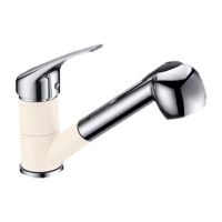 ALVEUS Смеситель для кухни однорычажный с выносным шлангом AM40-PS A23-CHR cream (1088948)