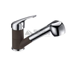 ALVEUS Смеситель для кухни однорычажный с выносным шлангом AM40-PS A57 espresso (1088951)