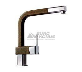 ALVEUS Смеситель для кухни однорычажный с выносным шлангом AM60 CHR +A57M espresso (1088961)