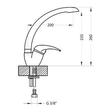 ALVEUS Смеситель для кухни однорычажный MK Fontana copper (1099127)