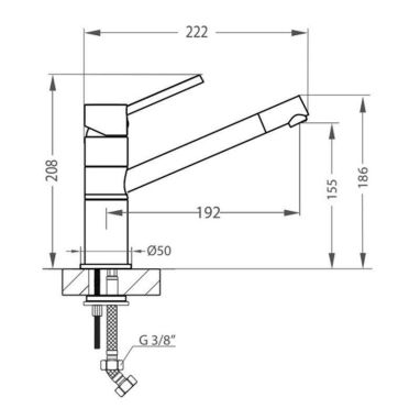 ALVEUS Смеситель для кухни однорычажный Nika steel SAT (1103796)