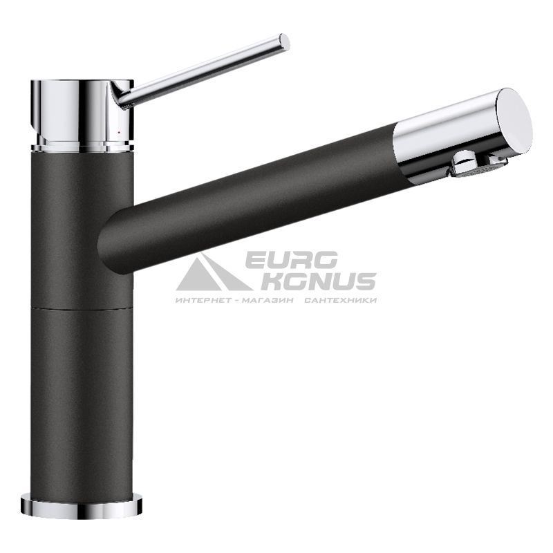 BLANCO Смеситель для кухни однорычажный ALTA Compact хром/черный (526162)