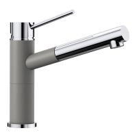 BLANCO Смеситель для кухни однорычажный с выносным шлангом ALTA-S Compact хром/алюметаллик (515326)