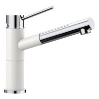 BLANCO Смеситель для кухни однорычажный с выносным шлангом ALTA-S Compact хром/белый (515327)